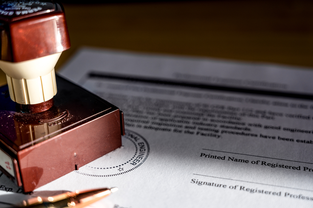 Selective,Focus,On,Generic,Professional,Engineer,,Architecture.,Or,Surveyor,Stamp
